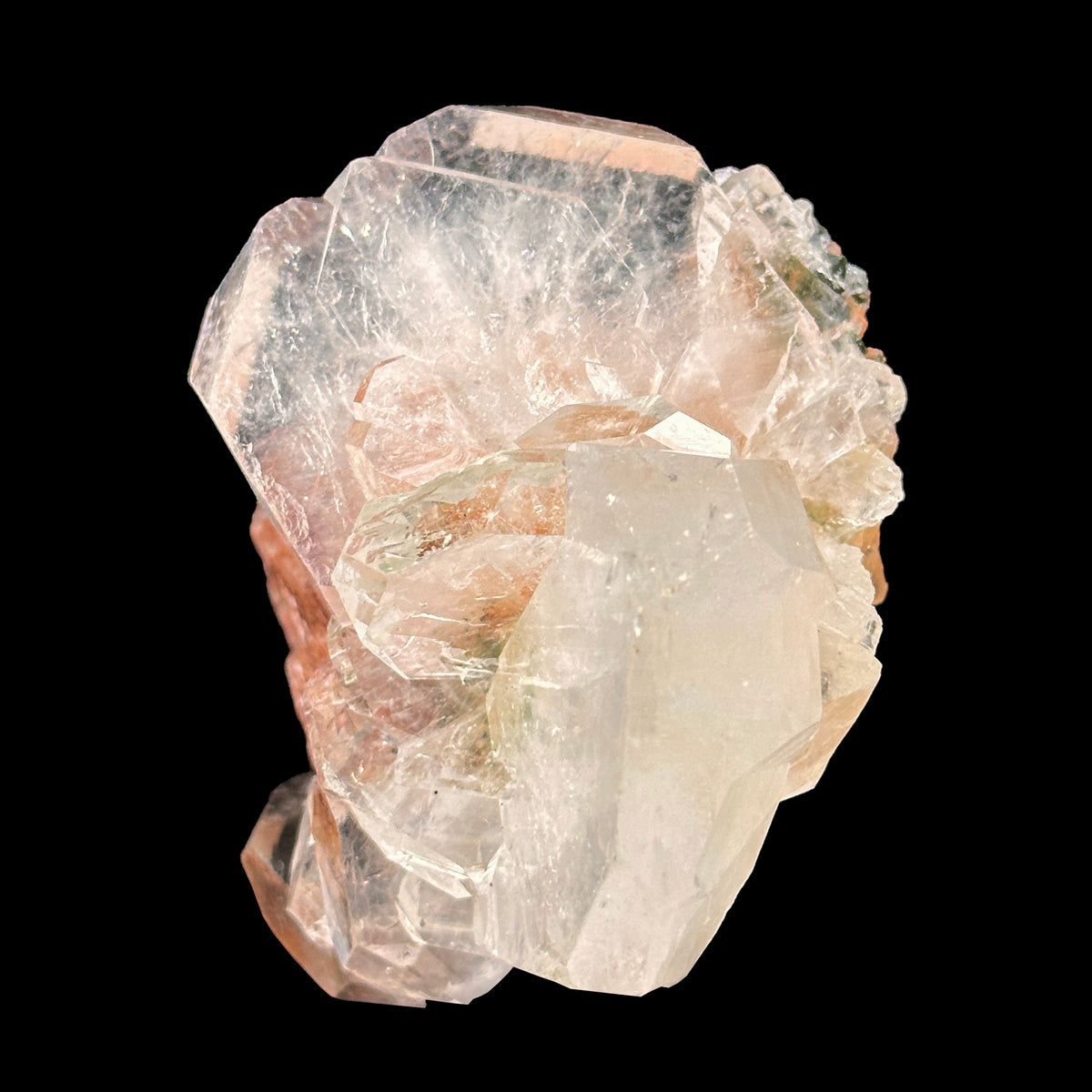 Red Stilbite With Cubical Apophyllite Natural Mineral Specimen. G #0629