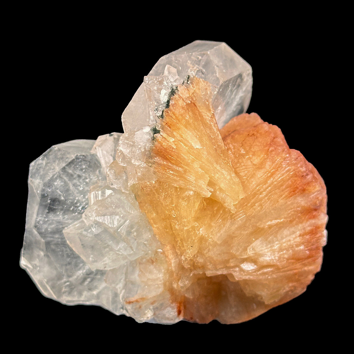Red Stilbite With Cubical Apophyllite Natural Mineral Specimen. G #0629