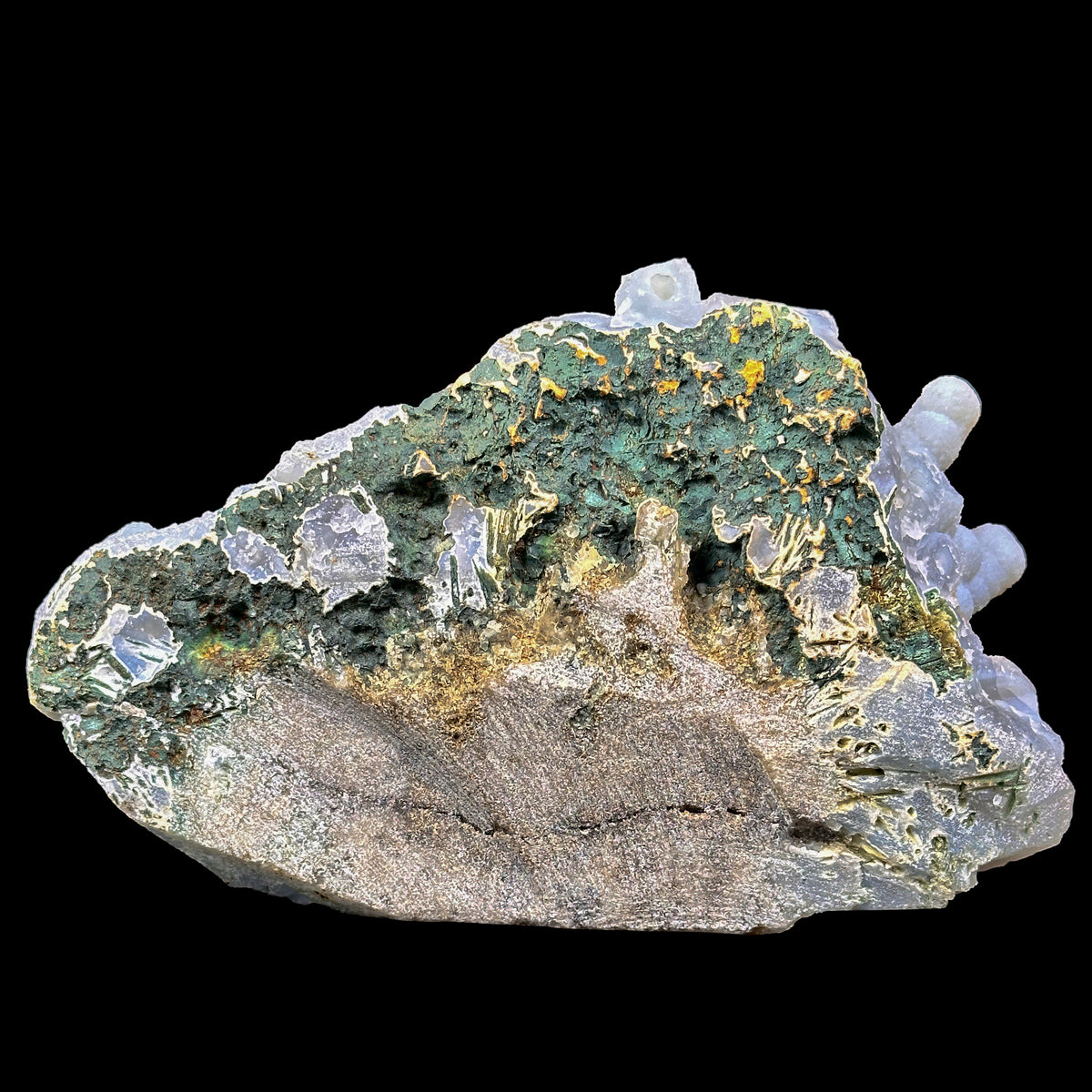 Sparkling Chalcedony With Stilbite Natural Mineral Specimen. G #0627