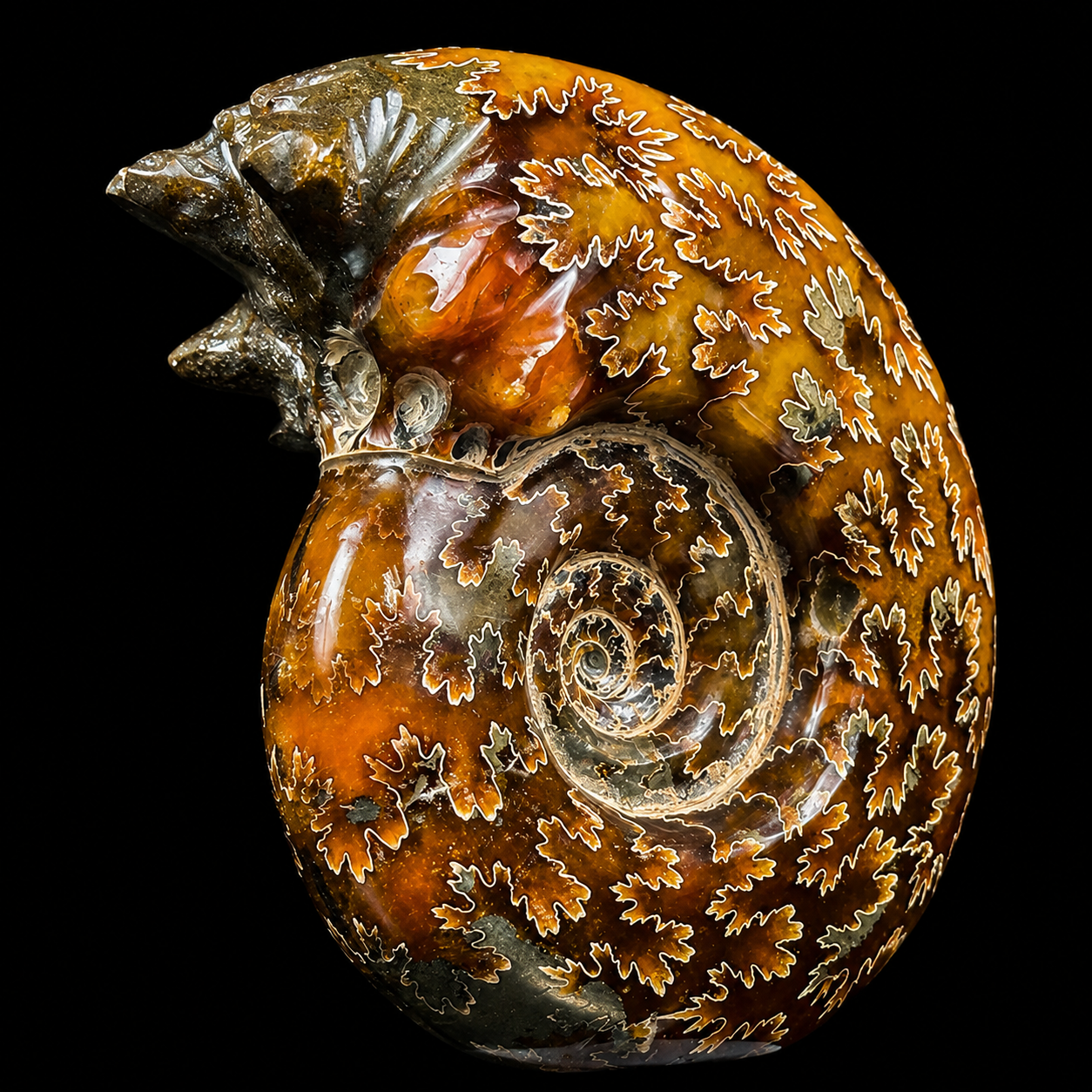 Ammonite With Pyrite Natural Mineral Specimen G #0574