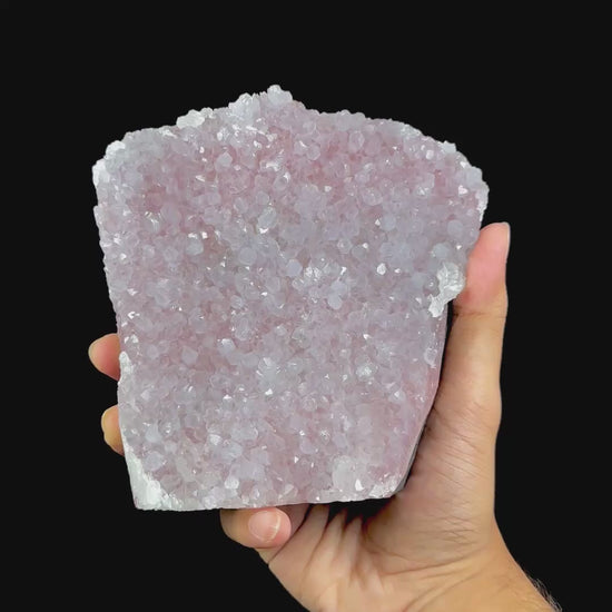 Free Standing Pink Chalcedony With Quartz Natural Mineral Specimen G #0565