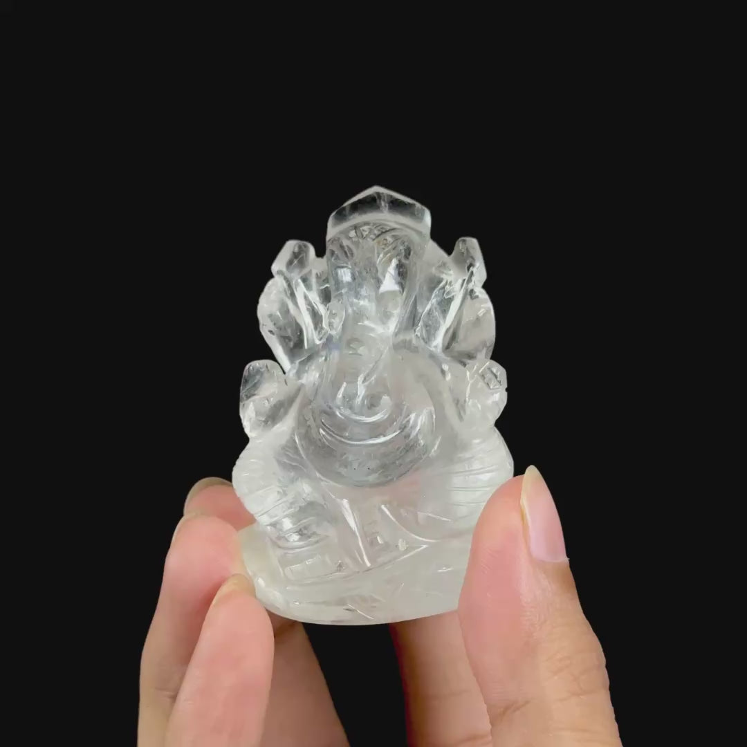 Quartz Lord Ganesha Idol. G #0603