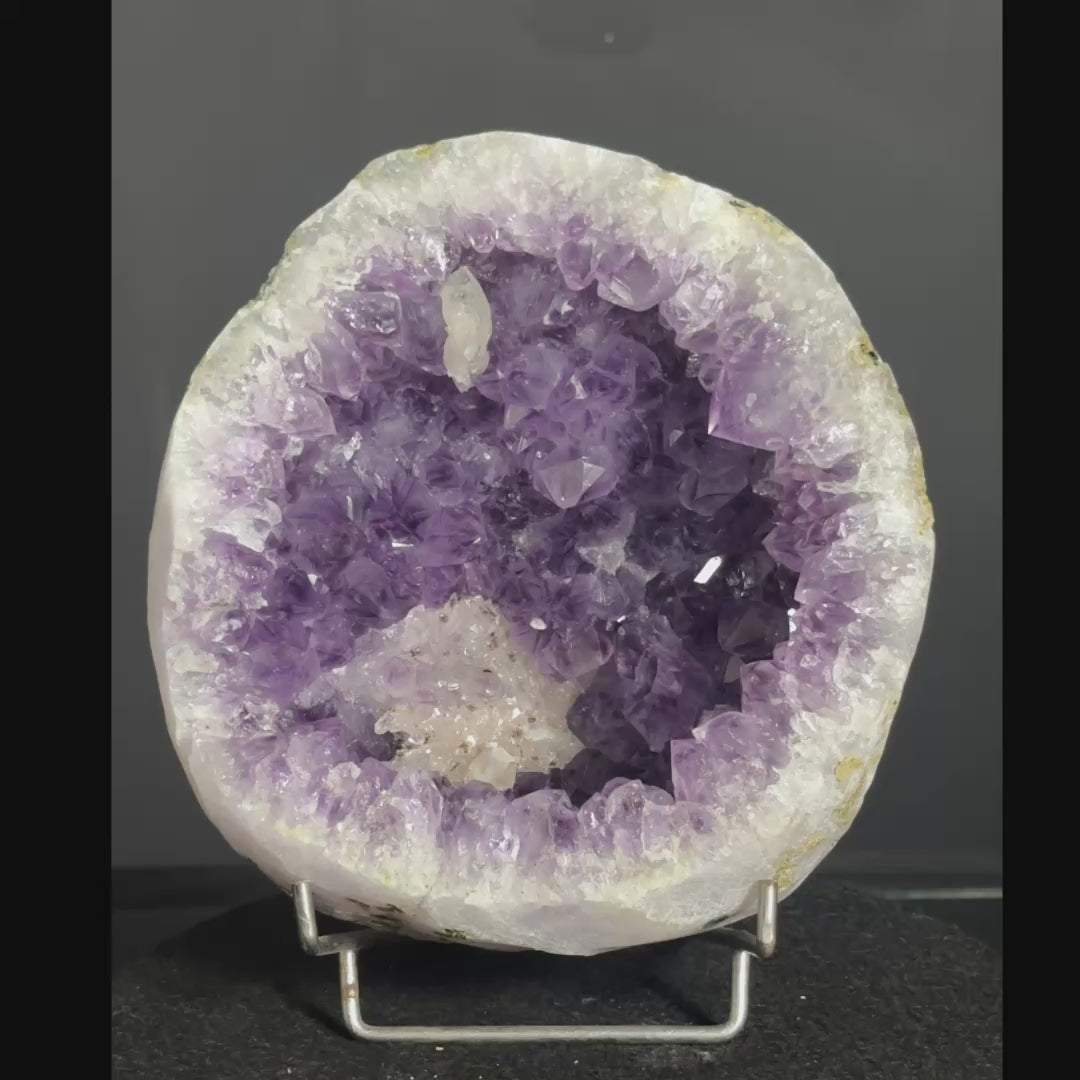 Amethyst With Calcite (UV Reactive) Natural Mineral Specimen. G #0439