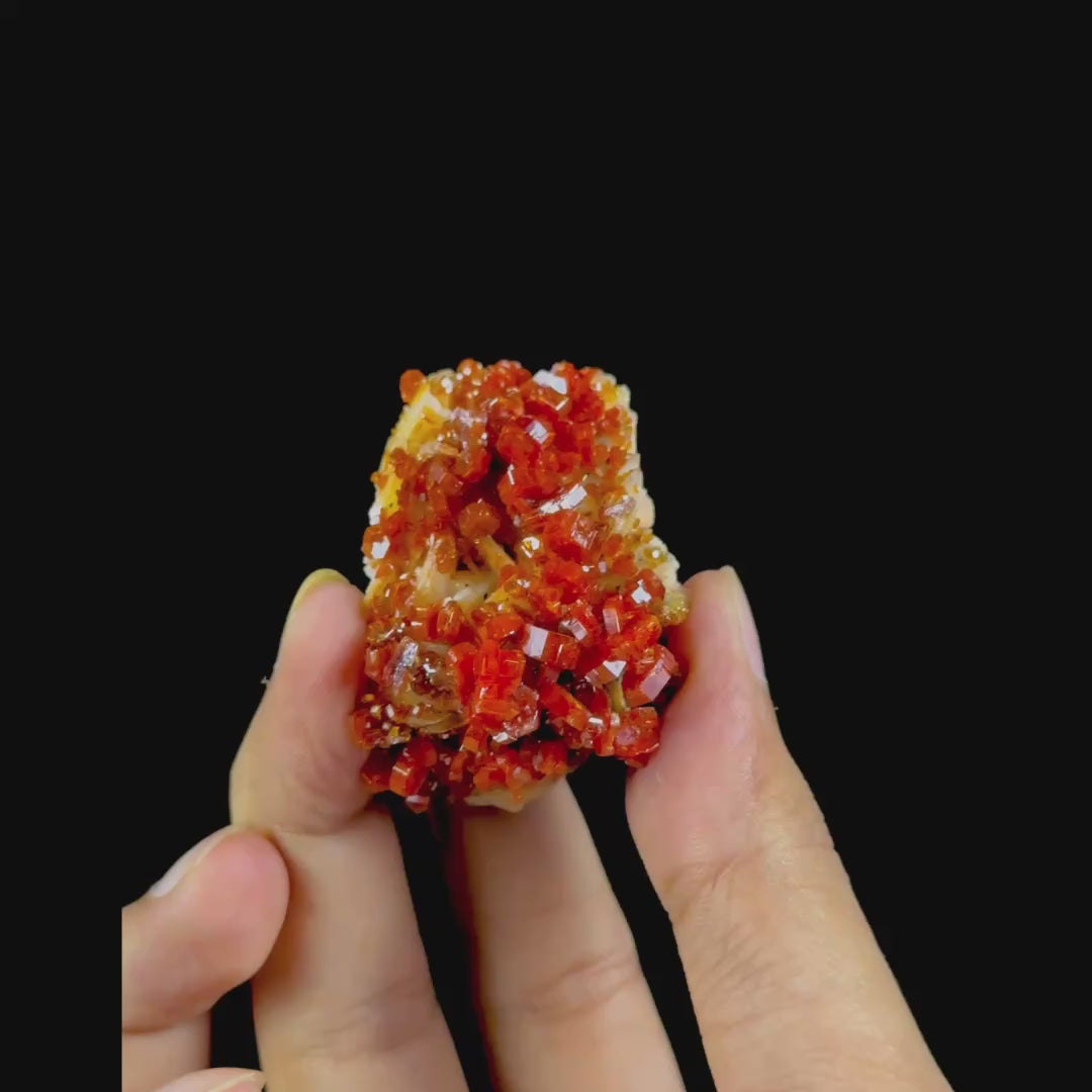 Dark Red Vanadinite With Barite Natural Mineral Specimen. G #0535