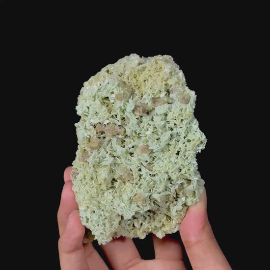 Marshy Green Heulandite With Calcite (UV Reactive) Natural Mineral Specimen. G #0579