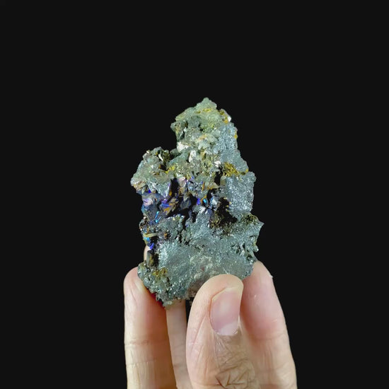 Extremely Rare Iridescent Hematite with quartz Natural Mineral Specimen. G #0423