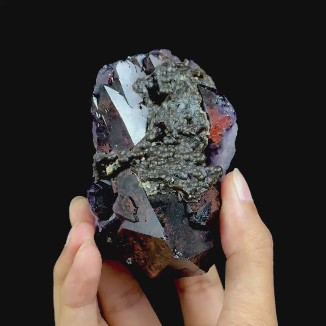 Goethite On Alien Amethyst Natural Mineral Specimen G #0569