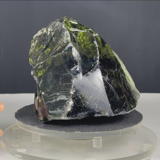 Rare Big Size Green Obsidian — a stunning natural volcanic glass with crystal-clear Formation. Specimen from Nashik, Maharashtra. G #0446