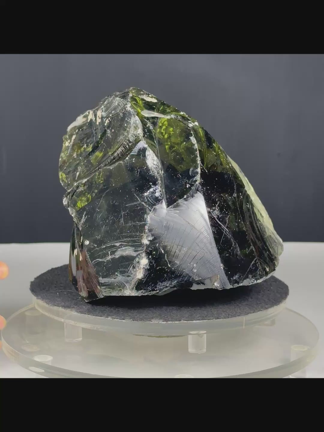 Rare Big Size Green Obsidian — a stunning natural volcanic glass with crystal-clear Formation. Specimen from Nashik, Maharashtra. G #0446