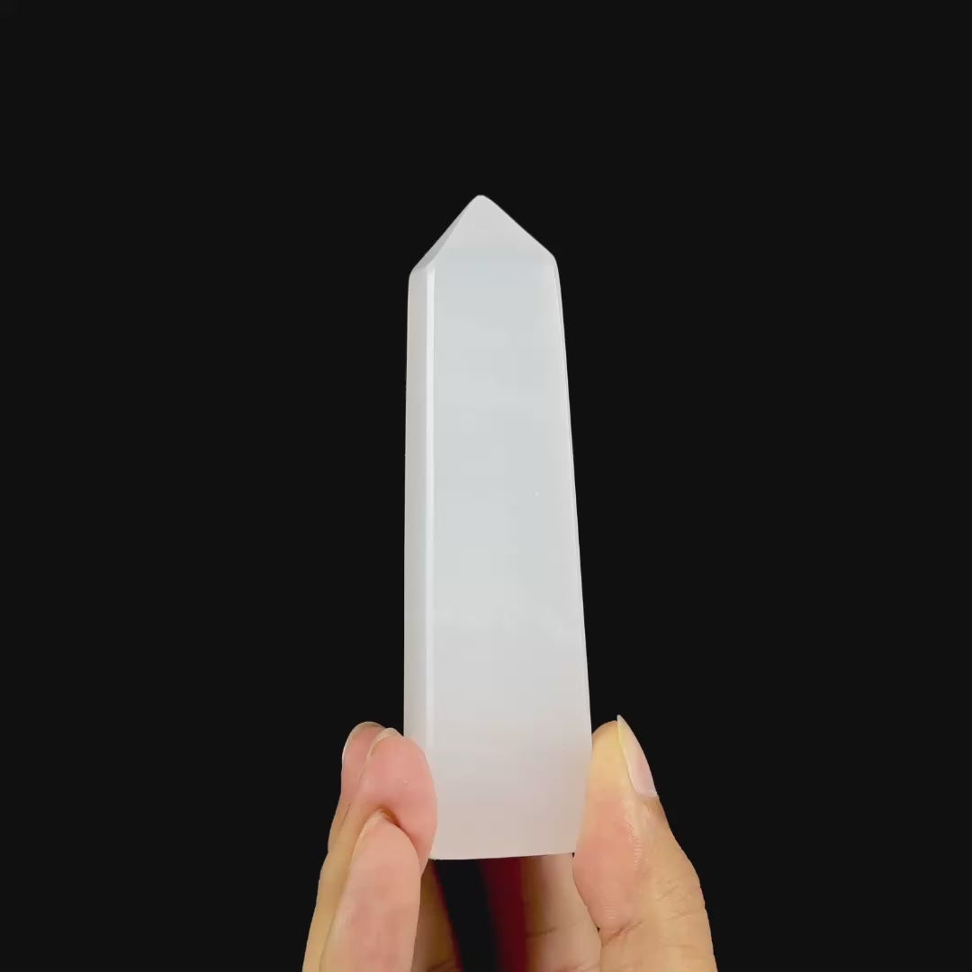 Polished Calcite Tower (UV Reactive) Natural Mineral Specimen G #0592